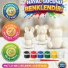 3’lü Figür Boyama Seti Taş Tozu Ayıcık Ve Tavşan Hobi Aktivite Seti (6 Renk Boya + Fırça) Genel