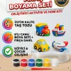 4’lü Figür Araç Boyama Seti Tas Tozu Araba Uçak Gemi Tren Hobi Aktivite Seti (6 Renk Boya + Fırça) Genel