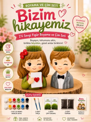Bizim Hikayemiz & 2'Li Figür Boyama ve Çim Kiti