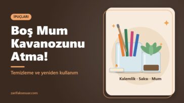Boş mum kavanozu yeniden kullanma kapak görseli: kalemlik ve sukulent saksı olarak kullanılan cam kavanozlar